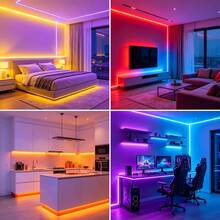 Smart Adjustable RGB LED Light Strip, 44-Key Remote And APP Control, USB Powered, Adjustable Brightness And Color, Supports Music Sync And Timer Function, Suitable For TV Backlight, Indoor Space, Game Room And Halloween Christmas Decoration - MINI White - View 12