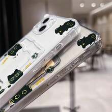 Süße schwarze Katze transparente Handyhülle für iPhone 17 16 15 14 Pro Max 13 12 11 XS X 7 8 Plus 16e 17e Geldbörse Kartenhalter Tasche Abdeckung - 2 - Übersicht 5