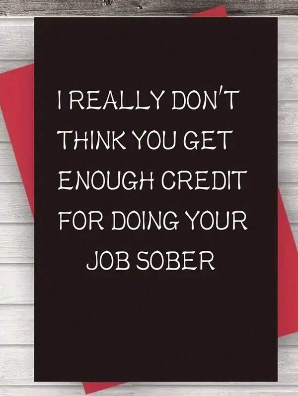1pc "I Think You're Doing Great, But Not Getting Enough Recognition" Humorous Boss's Day Greeting Card, Suitable For Colleagues, Bosses And Employees, Comes With Random Color Envelope, Back To School Supplies