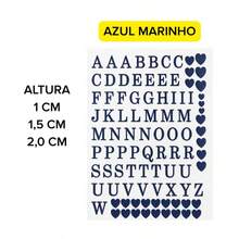 Cartela de Alfabeto Vinil Termocolante Monograma Casamento para tecidos porta joias carteira necessarie - 1 CM - 3 CARTELAS - Visão 5