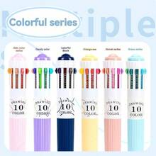 60/120 Colors Press-Type Multi-Color Ballpoint Pen Of 10-In-1 Colorful Ballpoint Pens - Press Smooth Rollerball Pen, Bullet Tip Ideal For Students And Prize Gifts - Sets - View 6
