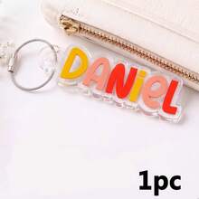 Personalized Colorful Keychain, Customized Name Tag Key Ring, Acrylic Text Gift, For Men And Women, Teacher's Day, Back To School, Birthday, Anniversary, Graduation, Christmas And Party Favors - Multicolor - View 18