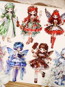 10pcs/Pack Cute Fairy Tale Elf Planner Stickers, Creative Aesthetic Decal, DIY Decoration Collage Craft Material, Holiday Gift, Personalized Scrapbook School Stationery Supplies - W.P. - View 8