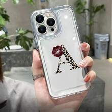 Leopard Letter Red Lips Clear Phone Case For IPhone 17 16 Plus 15 Pro Max 14 Pro 13 12 11 X XS XR 7 8 Plus 16E 17 Air Soft Cover - T18958 - 查看 4