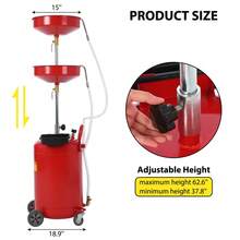 Techigher 75L Portable Waste Oil Drain Tank, Air Operated Mobile Suction Oil Drainer With Wheels, Height Adjustable Fluid Extractor With Tool Tray For Garage & Workshop - Multicolor - View 6