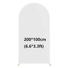 白色拱門背景布 5ft/6ft/6.6ft/7.2ft 婚禮拱門套布 2件組 彈性布料 圓頂拱門背景布 適用生日派對與婚禮拱門框架裝飾（不含拱門框架，僅布料背景） - 白色 - 查看 11