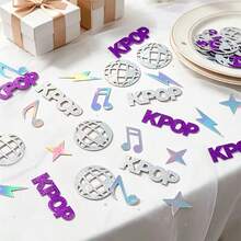 100pcs, K-POP Music Theme Table Confetti, Rainbow Color Musical Notes Silver Glitter Disco Ball Silver Retro Disco Party Decoration Confetti, Suitable For Birthday, Music Festival, Bachelor Party Decoration - View 8