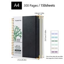 Cuaderno Espiral A4, Papel Grueso de 110 g/m², 300 Páginas (150 Hojas), 4 Colores Disponibles, Bolsillo de Almacenamiento Integrado, talla grande Cómodo de Usar. También Conocido Como Cuaderno Espiral, Cuaderno de Bobina, Cuaderno de Hojas Sueltas, Tamaño B5, 160 Páginas (80 Hojas). - Multicolor - Ver 13