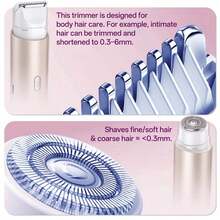 Electric Hair Removal Trimmer Dual Head Shaver Painless Bikini Legs Underarm Body Groomer Portable Rechargeable Cordless Wet Dry Use Razor Epilator - Multicolor - View 6