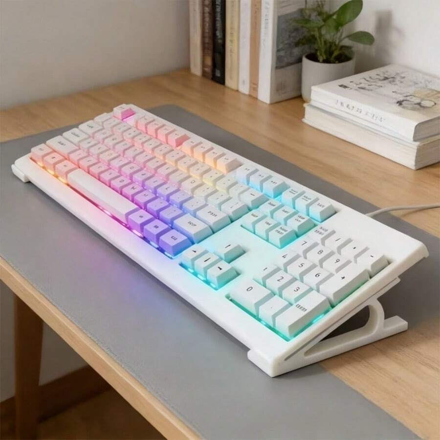 Desktop Keyboard Riser Stand, Anti-Slip Ergonomic Keyboard Lift Rack, Space-Saving Desk Organizer, Suitable For Most Standard Mechanical Keyboards, Office And Gaming Keyboards - A - View 1
