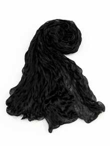 1pc Solid Color Breathable Ruffle Soft Headscarf, Bright Elastic Wrinkle-Resistant Spring Summer Headscarf - Multicolor - View 11