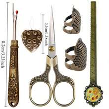 Embroidery Scissors Set, Vintage Scissors European Sewing Tools, Including Embroidery Scissors, Sewing Thimbles, Rulers, Thread Removers, And Other Complete Sewing Tool Kits For Embroidery And Craft Art - Sewing Kit - View 7