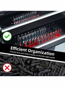 3-Piece Plastic Socket Tray Set - Stackable Durable Storage Boxes, Fits 1/4", 3/8", 1/2" Sockets - Essential Garage Tool Organizer For Mechanics And DIY Enthusiasts - A - View 7