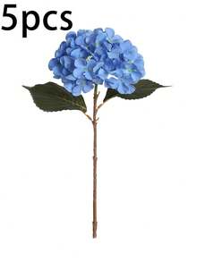 1/3/5件 15.75英吋人造春夏綠植，附莖仿真繡球花，絲綢繡球花桌面裝飾花，適用於辦公室、派對、婚禮、房間裝飾、家居裝飾與桌面中心裝飾，四季可用 - 藍 - 查看 8