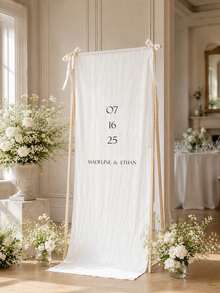 Customized Wedding Welcome Sign, Wedding Fabric Welcome Banner, Modern Wedding Welcome Banner, Fabric Sign Customized Wedding Banner, Bohemian Wedding, Bridal Shower Sign Personalized Name Customized Wedding Sign, Customized Minimalist Welcome Sign, Fabric Welcome Sign, Wedding Decor, Customized Fabric Wedding Sign, Personalized Party Decor, Minimalist Sign, Fabric Sign, Wedding Welcome Sign - Multicolor - View 1