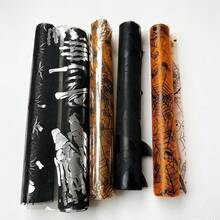 1 捲萬聖節蜘蛛網與骷髏圖案桌旗，派對節日桌布，萬聖節餐桌裝飾墊，餐廳餐具墊，桌面紗質紋理餐墊，適用於萬聖節廚房與派對用品 - 橘色 - 查看 6