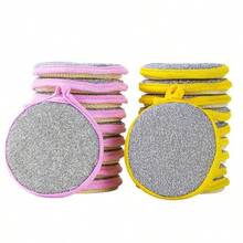 Dishwashing Sponge Scrubber Double-Sided Sponge Brush Magic Cleaning Cloth Non-Stick Oil Dishcloth Scrubbing Pad - Sponge - View 3