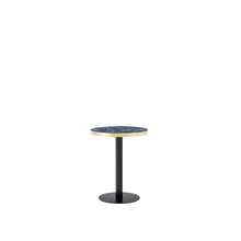Modern Round Side Table With A Gold Stainless Steel Frame, Marble-Effect Top For Living Room, Luxury Side Table With A Sturdy Base. - 藍色 + 中密度纖維板 + 金屬 - 查看 7