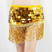 Glitter Tassel Waist Chain Belly Dance Costume, Dance Waist Ornament Performance Outfit - Multicolor - View 14