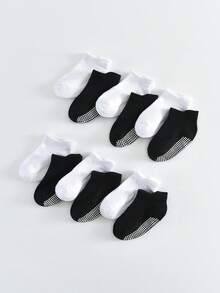 12 Pairs Kids Basic Anti-Slip Bottom Sports Socks, Tab Top Boat Socks, Multi-Function Trampoline Socks, Floor Socks For Boys And Girls - Multicolor - View 1