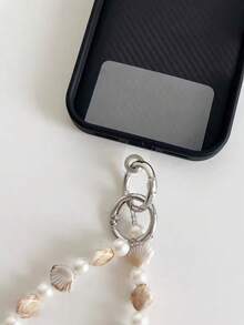 1 Buah Tali Panjang Selempang Mutiara Cangkang Cokelat Elegan, Cocok untuk Casing Ponsel, Gelang Pendek Multifungsi, Rantai Ponsel, Gaya Korea Serbaguna untuk Penggunaan Luar Ruangan, Kamera CCD Universal, Sabuk Bahu Samping Portabel, Anti-Hilang - MultiWarna - View 4