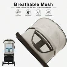 Lightweight, Foldable Stroller, One-Touch Series, Adjustable Backrest, Wide Sun Canopy, Breathable Mesh Fabric, Easy To Carry, Ideal For Travel - 卡其色 - 查看 7