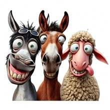 1pc Funny Donkey, Horse And Goat Brothers Exquisite Car Sticker, Premium Waterproof Decal, Suitable For Motorcycle/Truck/Laptop, Add Charming Appeal To Your Life! Car Bumper/Toilet/Wall - Multicolor - View 7