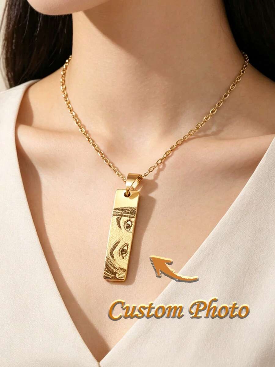 個性化人眼造型吊墜項鍊,18K金客製化刻字珠寶,刻字眼睛項鍊,送給他/她的獨特禮物,母親節禮物 - 彩色 - 查看 1