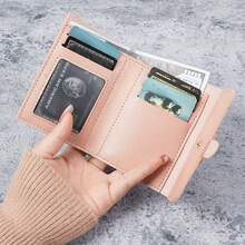 Cartera Mini Mujer de PU, Billetera Compacta con Ranuras para Tarjetas, Identificación y Monedas para Uso Diario - gris - Ver 8