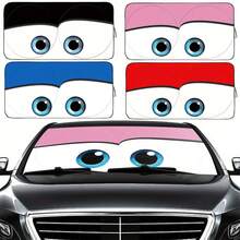 YAIUZGOO Cartoon Eye Car Windshield Sun Shade, Fun Front Window Sun Shade, Cute Eye Design, Reflective Heat Insulation UV Protection Cover, Foldable Car Sun Shade, Protect Dashboard Interior, Universal Car Accessory For Summer Travel - A - View 7