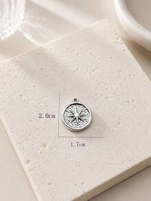 1/2/5pcs Compass Pendant, Vintage Nautical Style Hanging Decor, Round Star Compass DIY Jewelry Accessories, Suitable For Necklace And Bracelet Making - Multicolor - View 7