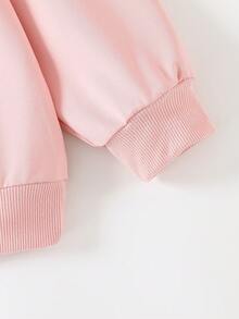 Set 2 Potong untuk Anak Perempuan, Sweatshirt Kerah Bulat dengan Gambar 3 Capybara Lucu + Celana Panjang Model Denim Motif Bunga dan Pita, Cocok untuk Pakaian Sehari-hari Musim Gugur/Musim Dingin - MultiWarna - View 9