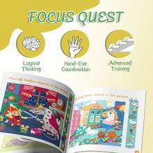 Libro de Actividades de Enfoque de Tareas, Búsqueda de Imágenes de Objetos Ocultos, Entrenamiento de Atención y Ejercicios de Observación Visual - Multicolor - Ver 7