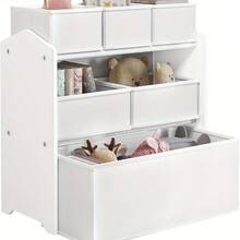 1pc White Wardrobe Stratification Storage Rack With 6 Detachable Organizing Boxes – Space-Saving Closet Organizer For Clothing, Accessories & Daily Essentials – Easy Assembly, Clean Modern Design, Fits Standard Closets - White - View 1