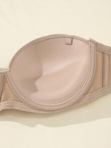 3 st/set dam-bh med slät finish, axelbandslös med avtagbara transparenta axelremmar, halkfri push-up mångsidig cold shoulder-bh - Multifärgad - Visa 6
