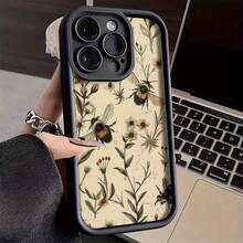 Bee Flower Pattern Phone Case Suitable For IPhone 17 16 15 14 13 12 11 Pro/Max/Plus Anti Drop And Shockproof Back Cover - 白色 - 查看 4