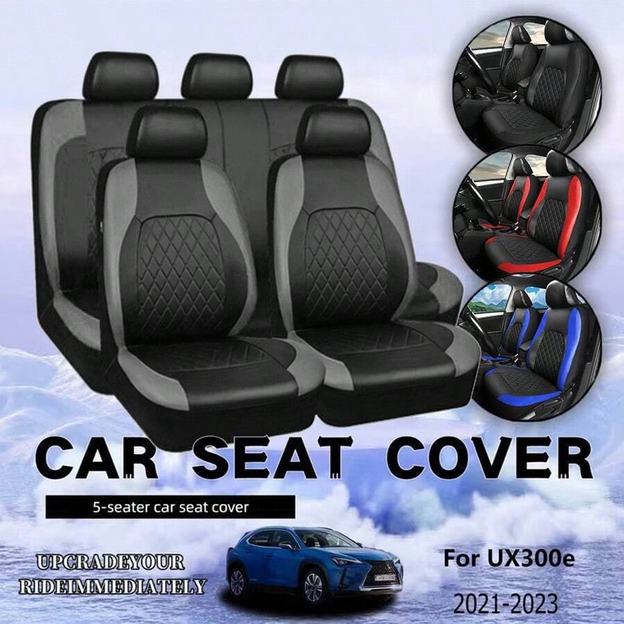 9件/4件組 人造皮革汽車座椅套－亮面設計，通用於SUV/轎車/廂型車（氣囊相容，包含前座/後座/頭枕套）