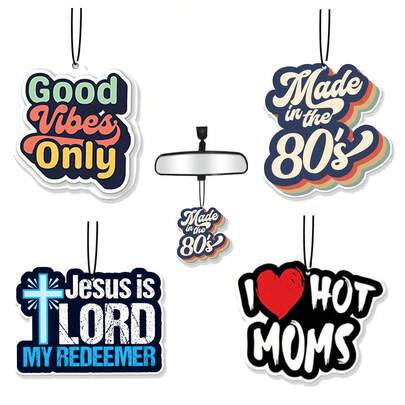 SepSky Car Air Fresheners - Funny Words Freshener Hanging 2.76in Ornaments Refresh Air Fragrant Pendant Essential Gift For 2D Flat Car Accessories Decoration Interior Home Household Long-Lasting Scent