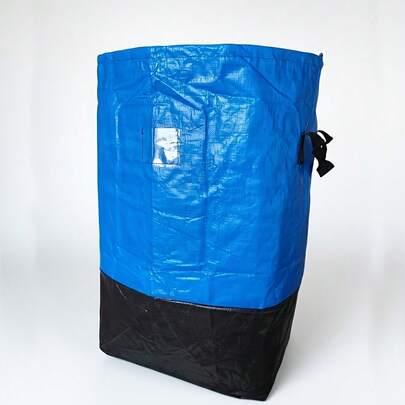 Paquete individual de bolsa de mudanza resistente con asas fuertes y cierre de cordón - Bolsa organizadora de almacenamiento de gran capacidad, diseño plegable que ahorra espacio, hecha de material plástico de alta resistencia, adecuada para mudanzas, viajes, almacenamiento, dormitorio universitario, uso doméstico - Perfecta para almacenar ropa, ropa de cama, artículos del hogar, cajas de portátiles, artículos esenciales del dormitorio, fácil de transportar, estructura reforzada, opción ideal para empacar, también adecuada para viajeros frecuentes