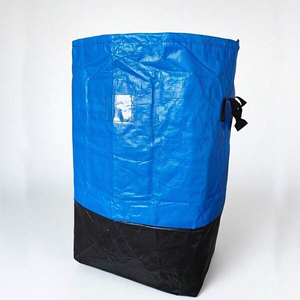 Paquete individual de bolsa de mudanza resistente con asas fuertes y cierre de cordón - Bolsa organizadora de almacenamiento de gran capacidad, diseño plegable que ahorra espacio, hecha de material plástico de alta resistencia, adecuada para mudanzas, viajes, almacenamiento, dormitorio universitario, uso doméstico - Perfecta para almacenar ropa, ropa de cama, artículos del hogar, cajas de portátiles, artículos esenciales del dormitorio, fácil de transportar, estructura reforzada, opción ideal para empacar, también adecuada para viajeros frecuentes