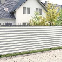 vidaXL Balcony Privacy Screen 150 X 200 Cm Fabric With PU Coating Light Grey And White, Balcony Privacy Screen, Outdoor Privacy, Robust Garden Awning, Waterproof Oxford Fabric, Summer Protection - Light Gray and White - View 27