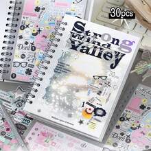 1 buah Buku Stiker Material 30 Lembar Gaya Korea Ins Bahan Dekorasi Scrapbook Cocok Untuk Seni Kolase Guka Dapat Digunakan Pada Koper, Laptop, Ponsel, Gitar, Buku Catatan - Sekuel Pulau Impian - View 1