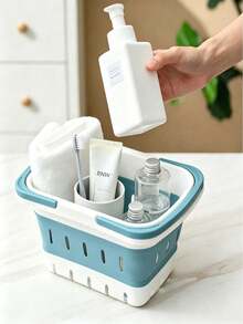 1pc Foldable Laundry Basket,Portable, Large-Capacity Hamper With Handles; A Versatile Storage Solution For Dirty Clothes, Toys, And Miscellaneous Items. Waterproof Design Suitable For Dorms, Bathrooms. Convenient And Practical For Organizing - Multicolor - View 3