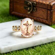 Elegant Style Floral Wedding Cross Pattern Women's Fashion Ring, Carved Texture Hypoallergenic Skin-Friendly Jewelry, Suitable For Daily Wear - Multicolor - View 5