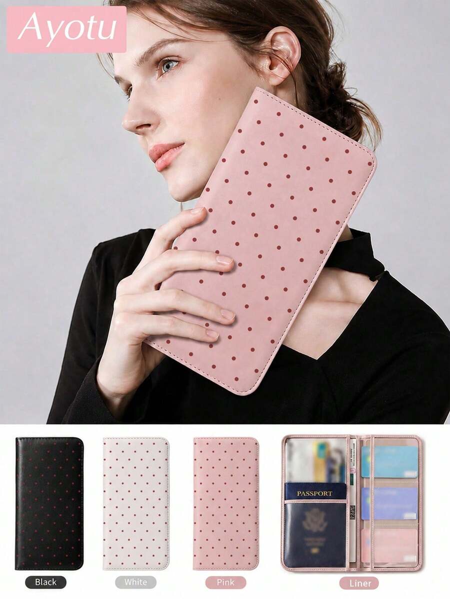 Roter minimalistischer Auto-Registrierungs- & Versicherungsdokument-Organizer mit Polka-Dot-Muster, Handschuhfach-Aufbewahrungsorganizer, geeignet für Autos und LKWs, kann wichtige Dokumente, Führerschein, Reisepass, Karten, kleine Auto-Accessoires und andere Dokumente aufbewahren