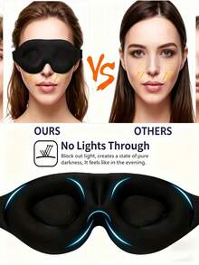 Masque de sommeil pour les yeux, masque de sommeil 3D contouré en forme de coupe pour les voyages et masque pour les yeux, masque de sommeil de nuit moulé concave, bloque la lumière, masque pour les yeux doux et confortable, convient pour les voyages, le yoga, la sieste - Multicolore - Voir 4