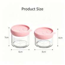 2pcs Glass Baby Food Storage Jars With Lids, 80ml & 120ml Reusable Portion Containers - Multicolor - View 4