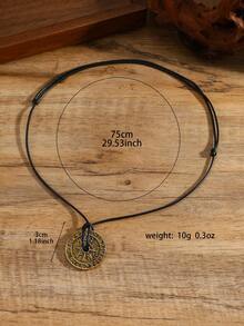 1pc Hot-Selling Viking Rune Pendant Necklace, Alloy Pendant Necklace, Small Gift - Rune Pendant Necklace - View 3