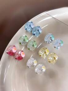 5 buah Hiasan Kuku Rhinestone Telur Merpati Bunga Es, Warna Permen Musim Panas, Bola Rhinestone Es Hancur Oval Tanpa Dasar - MultiWarna - View 7