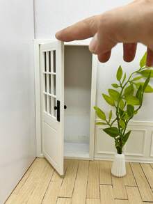 1:12 Miniature Door, DIY Left/Right Opening Interchangeable, Mini House Decoration Accessory, Plastic Realistic Model House Door, Double-Sided Opening, Miniature Scene Ornament, Openable Room Door, Model House Decor - Reversible Door - View 2